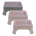 Kuber Industries Disney Team Stool | Bathroom Square Stool | Plastic Stool For Bathroom | Stool for Kitchen | Bathroom Patla | Support Stool for Bathroom | P6 | Pack of 3 | Multi