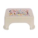 Kuber Industries Disney Team Stool for Bathroom and Kitchen | Square Plastic Patla | Support Stool | P6 | Beige
