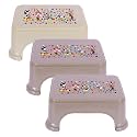 Kuber Industries Disney Team Stool for Bathroom and Kitchen | Square Plastic Patla | Support Stool P6 | Pack of 3 | Multi