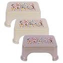 Kuber Industries Disney Team Stool for Bathroom and Kitchen | Square Plastic Patla | Support Stool | P6 | Pack of 3 | Multi