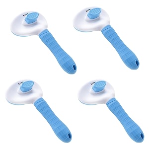 kuber industries dog brushdog brush for hair cleaningde-tanglingamp groominghelps prevent fur loss upto 90 by increasing blood circulationsuitable for small amp medium petspt213bpack of 4blue