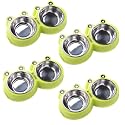 Kuber Industries Dog Food Bowl|Stainless Steel,PVC Material Dog Bowls|Non Slip,Durable,Sturdy,Non Toxic|Perfect Dog Accessories for Indoor &amp; Outdoor Use|A1009G|Pack of 4|Green