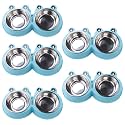 Kuber Industries Dog Food Bowl|Stainless Steel,PVC Material Dog Bowls|Non Slip,Durable,Sturdy,Non Toxic|Perfect Dog Accessories for Indoor &amp; Outdoor Use|A1009B|Pack of 5|Blue