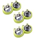 Kuber Industries Dog Food Bowl|Stainless Steel,PVC Material Dog Bowls|Non Slip,Durable,Sturdy,Non Toxic|Perfect Dog Accessories for Indoor &amp; Outdoor Use|A1009G|Pack of 3|Green