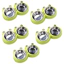 Kuber Industries Dog Food Bowl|Stainless Steel,PVC Material Dog Bowls|Non Slip,Durable,Sturdy,Non Toxic|Perfect Dog Accessories for Indoor &amp; Outdoor Use|A1009G|Pack of 5|Green