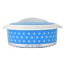 Kuber Industries Dot Printed Inner Steel Casserole With Lid, 1500ml (Blue)-HS42KUBMART25029