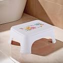 Kuber Industries Durable Bathroom Stool for Bathing | Comfortable Indoor Machiya for Sitting | Senior Citizens Bath Stool &amp; Adults Patla Chair for Home | Square Printed- White