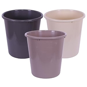 kuber industries open plastic garbage dustbin  plain sada dustbin for home kitchen bathroom amp office  10 ltr  beige