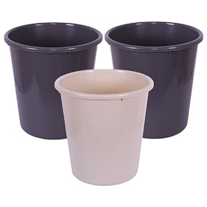 kuber industries dustbin  open dustbin  plastic garbage dustbin  dustbin for kitchen  dustbin for bathroom  office dustbin  plain sada dustbin  10 ltr  pack of 3  multi