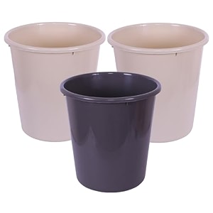 kuber industries open plastic dustbin for kitchen bathroom office - plain sada 10 ltr pack of 3 multi
