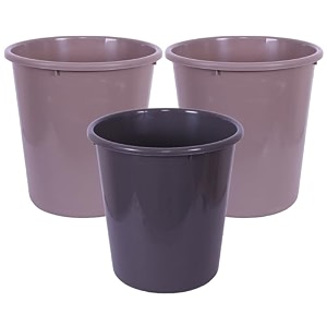 kuber industries dustbin  open dustbin  plastic garbage dustbin  dustbin for kitchen  dustbin for bathroom  office dustbin  plain sada dustbin  10 ltr  pack of 3  multi