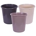 Kuber Industries Open Plastic Garbage Dustbin | Plain Sada Dustbin for Home, Kitchen, Bathroom &amp; Office | 10 LTR | Beige
