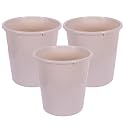 Kuber Industries Open Plastic Garbage Dustbin | Plain Sada Dustbin for Home, Kitchen, Bathroom &amp; Office | 10 LTR | Beige