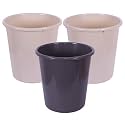 Kuber Industries Open Plastic Dustbin for Kitchen, Bathroom, Office - Plain Sada, 10 LTR, Pack of 3, Multi