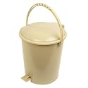 Kuber Industries Open Plastic Garbage Dustbin | Plain Sada Dustbin for Home, Kitchen, Bathroom &amp; Office | 10 LTR | Beige