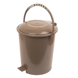 kuber industries plastic swinging lid pedal dustbin for kitchen wet amp dry waste trash can 10 ltr brown