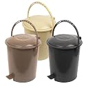 Kuber Industries Plastic Swinging Lid Pedal Dustbin for Kitchen | Wet &amp; Dry Waste Trash Can | 10 LTR | Pack of 3 | Multi