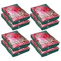 Kuber Industries Embroidery Design Non Woven 3" inch Saree Cover With Transparent Top- Pack of 8 (Green) (HS39KUBMART022016)