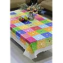 Kuber Industries Floral Box Print Table Cloth 4 Seater|Waterproof Center Table Cover|Table Protector for Indoor &amp; Outdoor 60x40 (Multi)