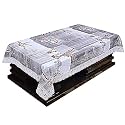 Kuber Industries Floral Checkered Print Table Cloth 4 Seater|Waterproof Center Table Cover|Table Protector for Indoor &amp; Outdoor 60x40 (Grey)