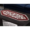 Kuber Industries Floral Design Velvet Dining Table Runner (Maroon) - CTKTC13817