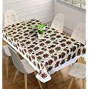 Kuber Industries Floral Print Table Cloth 6 Seater|Waterproof Dining Table Cover 6 Seater|Table Protector for Indoor &amp; Outdoor 90x60 (Olive Green)