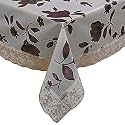 Kuber Industries Checks Print Exclusive Table Cloth|PVC 4 Seater Center Table Cover|Table Sheet for Dining, Party, Events|Waterproof Protector|Indoor and Outdoor Use 60x40 (Brown)