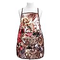 Kuber Industries Flower Design Jute Waterproof Kitchen Apron with Front Pocket (Brown) - CTKTC40361