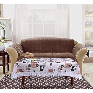 kuber industries flower print table cloth 4 seaterwaterproof center table covertable protector for indoor amp outdoor 60x40 white lace