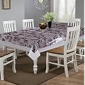 Kuber Industries Flower Print Table Cloth 6 Seater|Waterproof Dining Table Cover 6 Seater|Table Protector for Indoor &amp; Outdoor 90x60 (Cream &amp; Wine)