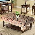 Kuber Industries Flower Print Table Cloth 4 Seater|Waterproof Center Table Cover|Table Protector for Indoor &amp; Outdoor 60x40 (Gold Lace)