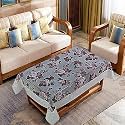 Kuber Industries Flower Print Table Cloth 4 Seater|Waterproof Center Table Cover|Table Protector for Indoor &amp; Outdoor 60x40 (Cream &amp; Wine)