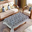 Kuber Industries Flower Print Table Cloth 4 Seater|Waterproof Center Table Cover|Table Protector for Indoor &amp; Outdoor 60x40 (Ivory)