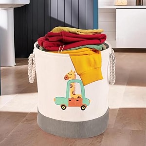 kuber industries disney print 2 pieces waterproof cotton laundry bag toy storage laundry basket organizer 45 l red-kubmart1596
