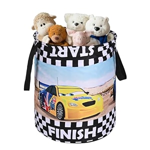 kuber industries polyester foldable 45l toys organizer for kids room - soft toys storage bagbasketcontainer with handles  disney frozen -blue 34x34x42 cm