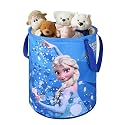 Kuber Industries Polyester Foldable 45L Toys Organizer for Kids Room - Soft Toys Storage Bag/Basket/Container with Handles | Disney Frozen -Blue 34x34x42 cm