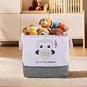 Kuber Industries Collapsible 24 L Storage Box for Clothes | Baby Dress Organizer for Wardrobe &amp; Saman Rakhne Wala Box for Kids Toys, Diaper/Books | GM-6-GRY | Embossed Elephant - Grey
