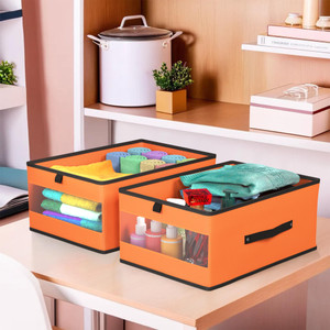 kuber industries foldable cloth organizer for saree shirts blankets books  toys storage box