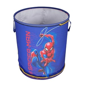 kuber industries foldable laundry basket for clothes  non-woven round cloth laundry bag  washing clothes storage basket  disney mickey mouse  45 ltr  black