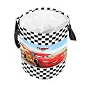 Kuber Industries Foldable Laundry Basket for Clothes | Non-Woven Round Cloth Laundry Bag | Washing Clothes Storage Basket | Disney Red Car | 45 LTR | Black
