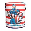 Kuber Industries Foldable Laundry Basket for Clothes | Non-Woven Round Cloth Laundry Bag | Washing Clothes Storage Basket | Marvel Captain America | 45 LTR | Blue