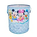 Kuber Industries Foldable Laundry Basket for Clothes | Non-Woven Round Cloth Laundry Bag | Washing Clothes Storage Basket | Disney Mickey Friend | 45 LTR | Sky Blue