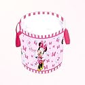Kuber Industries Foldable Laundry Basket for Clothes | Non-Woven Round Cloth Laundry Bag | Washing Clothes Storage Basket | Disney Minnie Mouse | 45 LTR | Pink