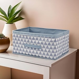 kuber industries foldable multi-purpose cloth organizer for storage with drawing handle  durable organisers storage box for clothestoys  check design - beige