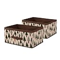 Kuber Industries Non-Woven Pack of 2 Foldable Multi-Purpose Cloth Organizer for Storage with Drawing Handle,Durable Organisers Storage Box for Clothes/Toys,Tree Print,White,41x28x20 Centimeters