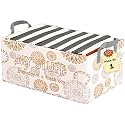 Kuber Industries Foldable Non-Woven Storage Box for Clothes | Dress &amp; Towel Organiser for Wardrobe | Collapsible Container Basket - White