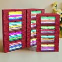 Kuber Industries Clothes Organizer For Wardrobe (Pack of 12) - Storage Organizer For Saree | Shirts | Lehanga Chunni | Clothes - Dress Organizer For Wardrobe - Saree Covers With Zip (Printed) (Red)