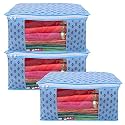 Kuber Industries Clothes Organizer For Wardrobe (Pack of 6) - Storage Organizer For Saree | Shirts | Salwar | Lehenga | Clothes - Dress Organizer For Wardrobe - Saree Covers With Zip (Printed) (Brown)