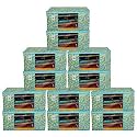 Kuber Industries Foldable saree covers with Zip|Non Woven Clothes Organiser for wardrobe |Leaf Print With Transparent Window|Suitable for Lehenga, Suit, Dress|Pack Of 12 (Green)