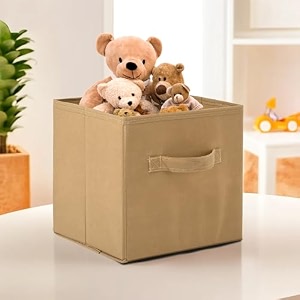 kuber industries pack of 6 foldable storage box  multipurpose storage organizer for clothes  plain wardrobe organizer for book stationary amp toys  11 inch  royal blue